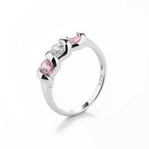 Timeless Sterling Silver Baby Ring with Genuine Pink/White Sapphires