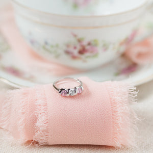 Timeless Sterling Silver Baby Ring with Genuine Pink/White Sapphires