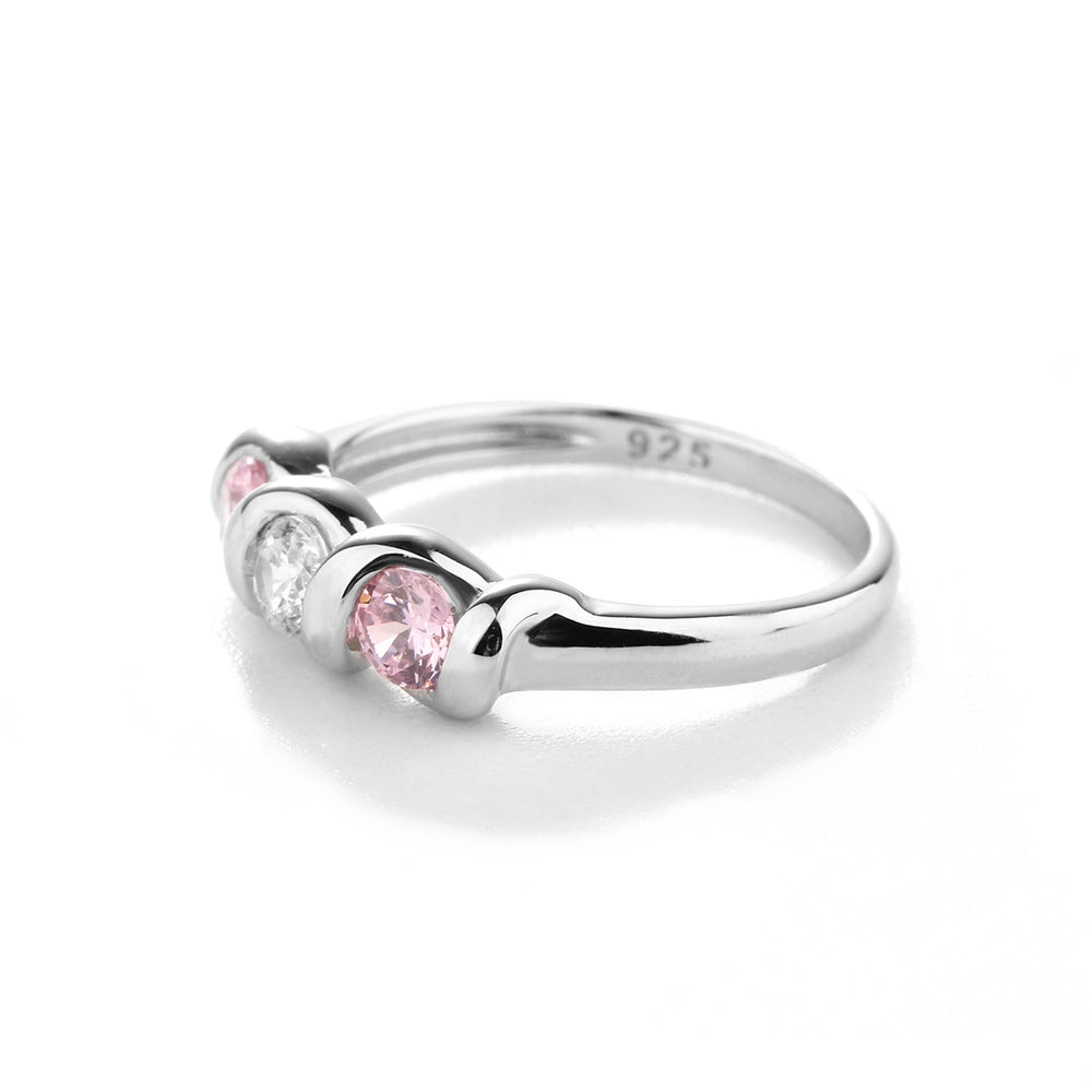 Timeless Sterling Silver Baby Ring with Genuine Pink/White Sapphires