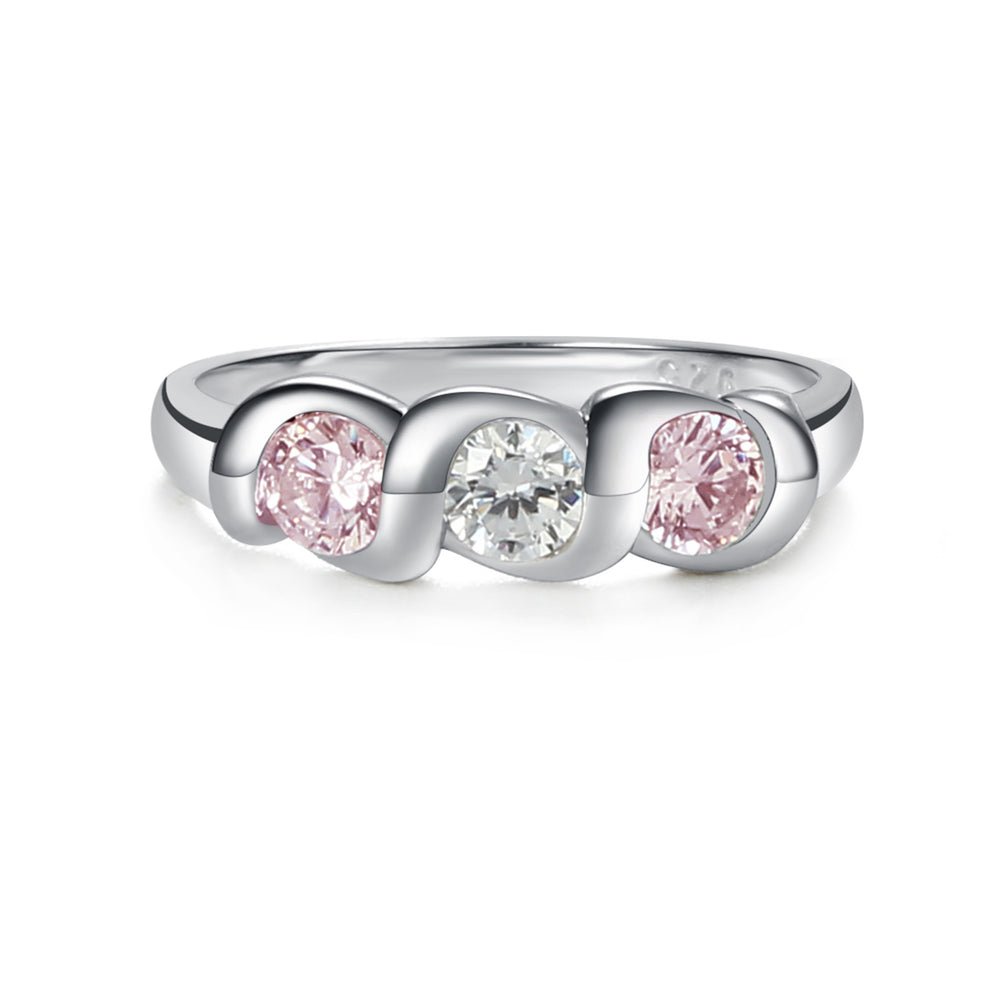 Timeless Sterling Silver Baby Ring with Genuine Pink/White Sapphires