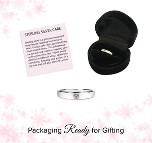 Sterling Silver Baby Ring with Pink CZ (BR-04-Pink)