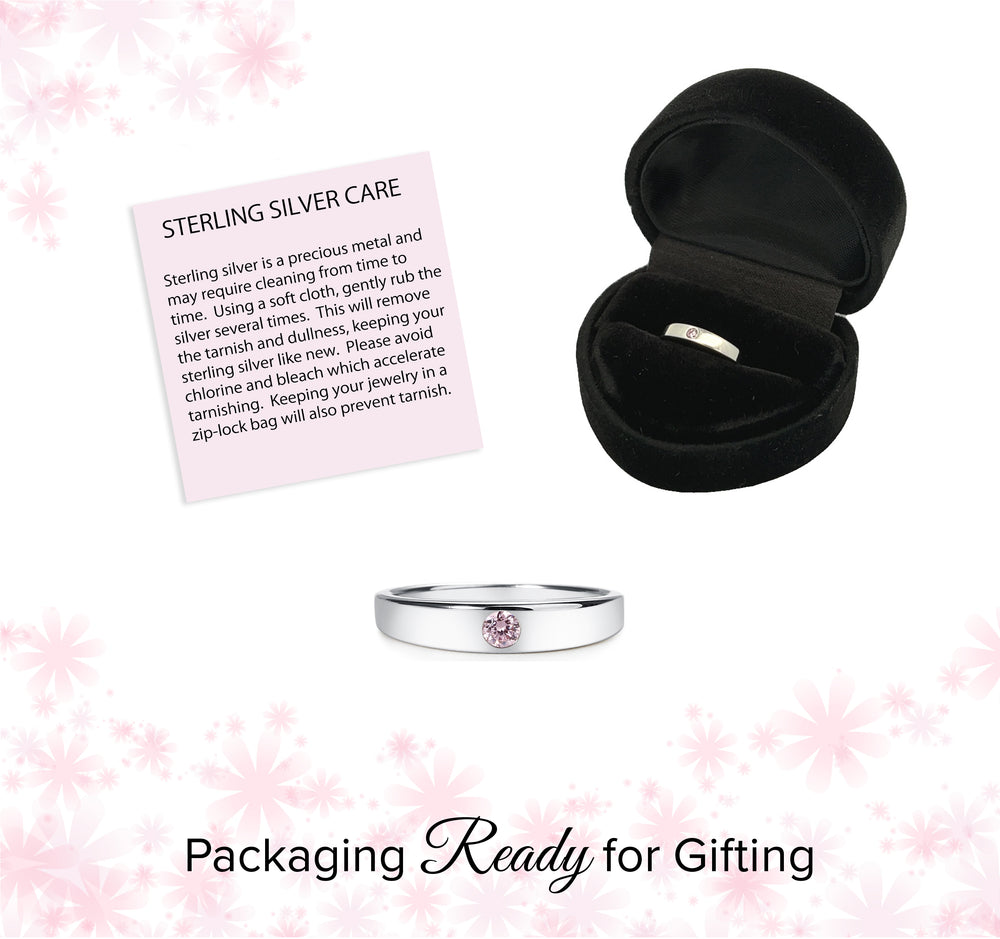 Sterling Silver Baby Ring with Clear CZ for Girls