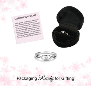 Sterling Silver Baby Ring with Twisted Band and Clear CZ for Girls - Cherished Moments Jewelry