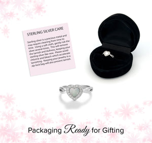 Sterling Silver Mother of Pearl Heart Ring for Kids