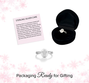 Sterling Silver Cross CZ Baby Ring for Kids