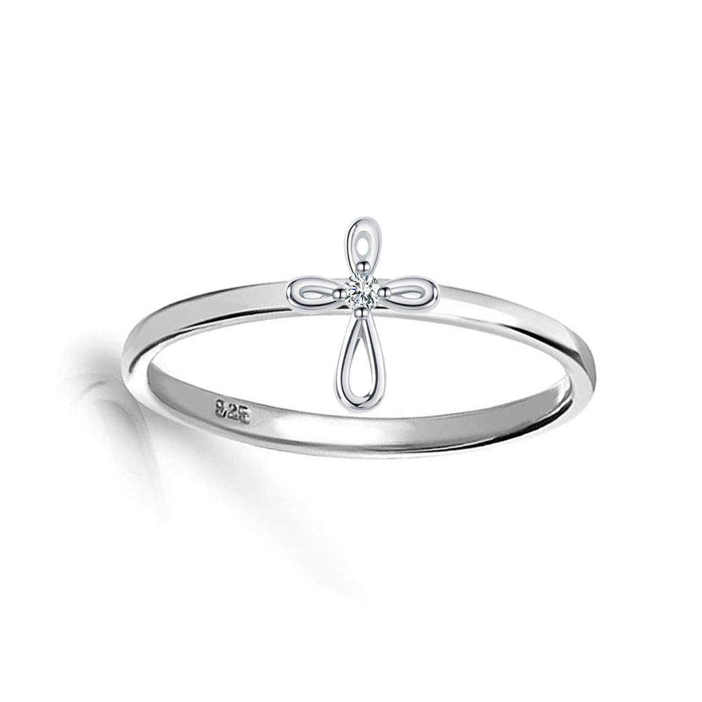 Sterling Silver Infinity Cross Baby Ring for Kids