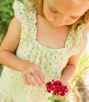 Little Girls Sterling Silver Pink CZ Heart Baby Ring