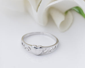 Sterling Silver Baby Ring with Heart Embellishment for Girls