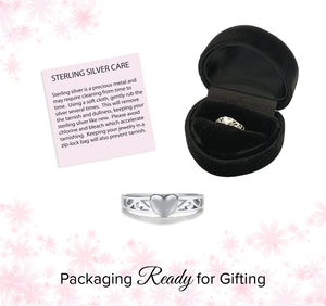 Sterling Silver Baby Ring with Heart Embellishment for Girls