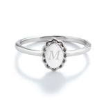 Personalized Sterling Silver Scalloped Oval Baby Ring with FREE Personalization