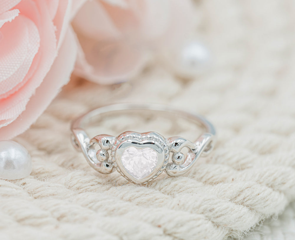 Sterling Silver Heart Baby Ring for Kids