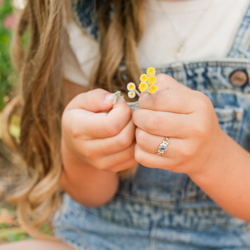 Child Ring Girls Heart Birthstone Ring in Sterling Silver – Cherished Moments Jewelry