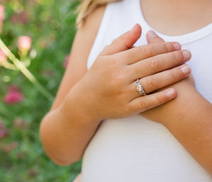 Sterling Silver Pink Heart Baby Ring for Little Girls - Cherished Moments Jewelry