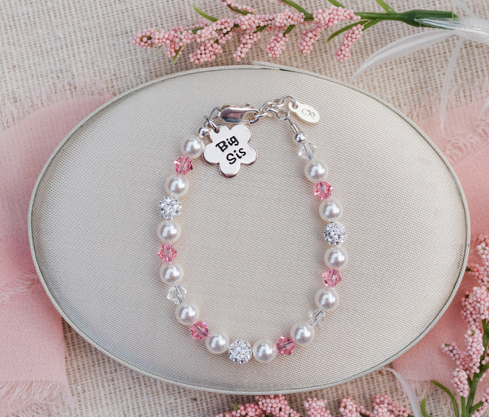 Big Sis (Flower) - Sterling Silver Big Sister Bracelet - Cherished Moments Jewelry