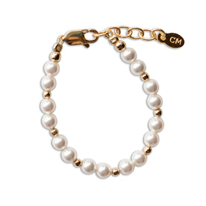 14K Gold-Plated Pearl Bracelet for Infant Girl Newborn Gift