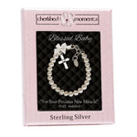 Sterling Silver High-End Austrian Simulated Pearl Cross Baptism Bracelet for Infant Baby or Little Girls Communion Gift - Cherished Moments Jewelry