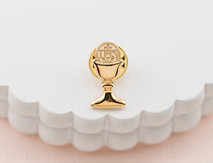 First Communion Gold Chalice Tie Pin