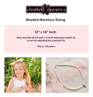 Sterling Silver Pink Simulated Pearl Necklace for Kids