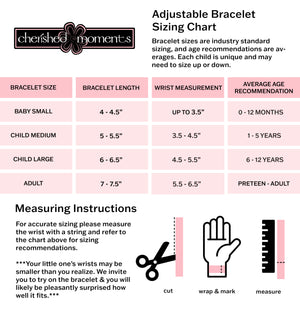 Gold-Plated Simulated Pearl Baby Bracelet sizing chart