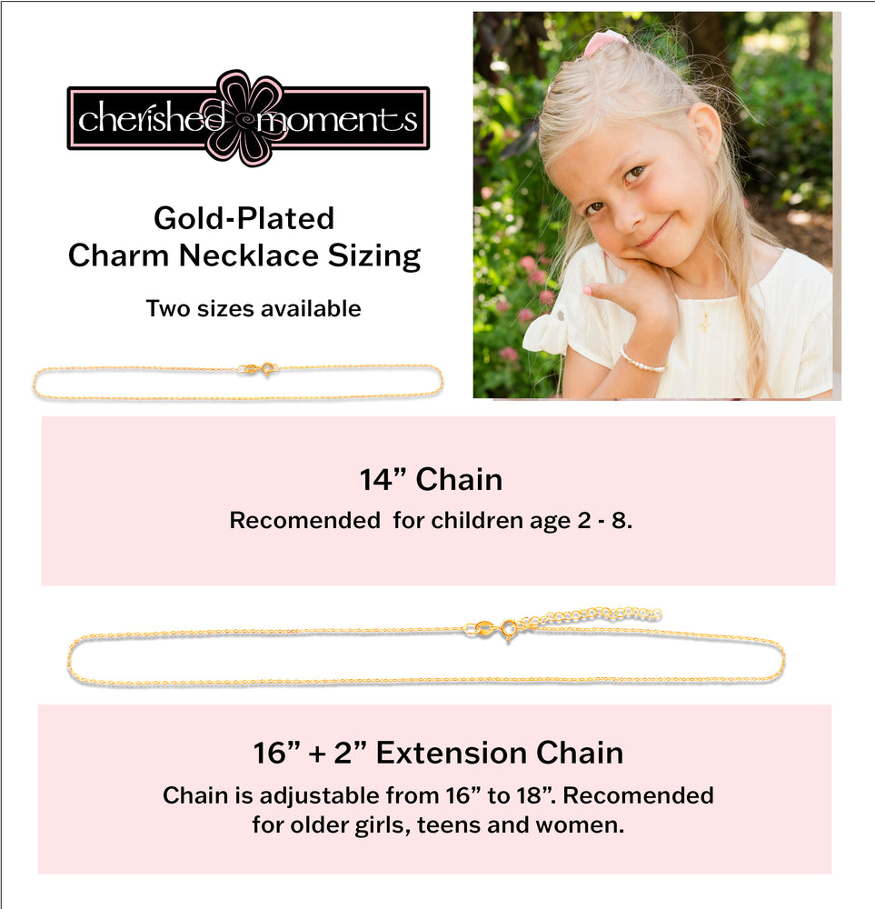 14K Gold-Plated Children's Cross Necklace for Girls