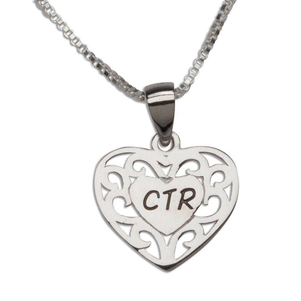 CTR Necklace with Silver Heart for Girls