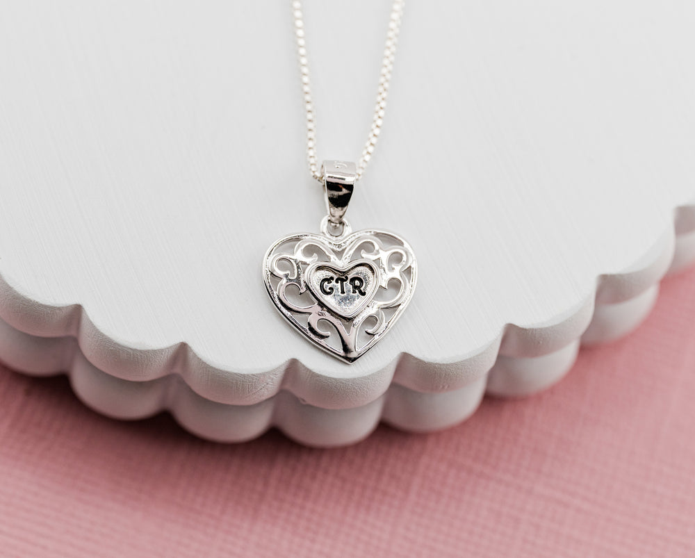 CTR Necklace with Silver Heart for Girls