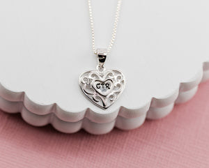 CTR Necklace with Silver Heart for Girls