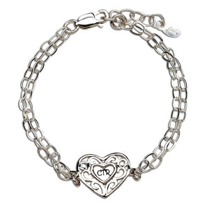 CTR Bracelet with Silver Heart for Girls