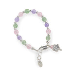 Little Girls Sterling Silver Pastel Bracelet with Daisy Charm for Babies, Toddlers and Kids