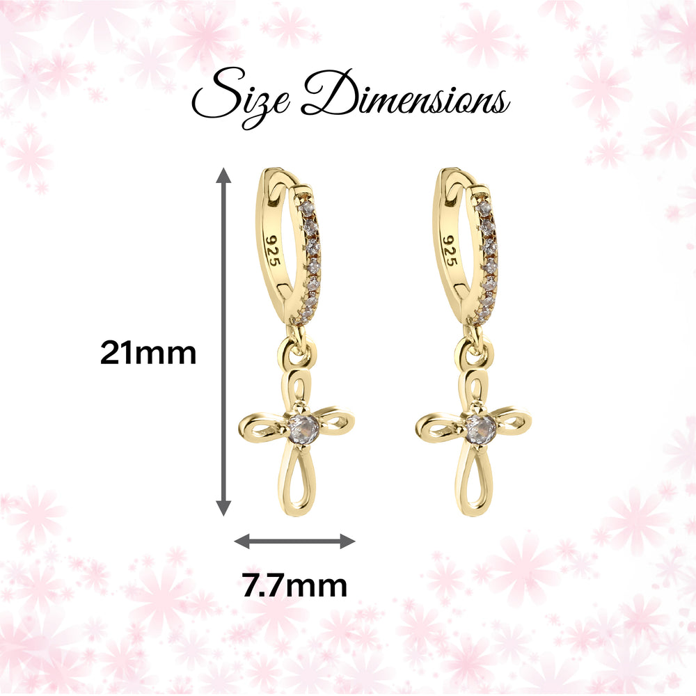 Earrings with Cross for Kids dimensions