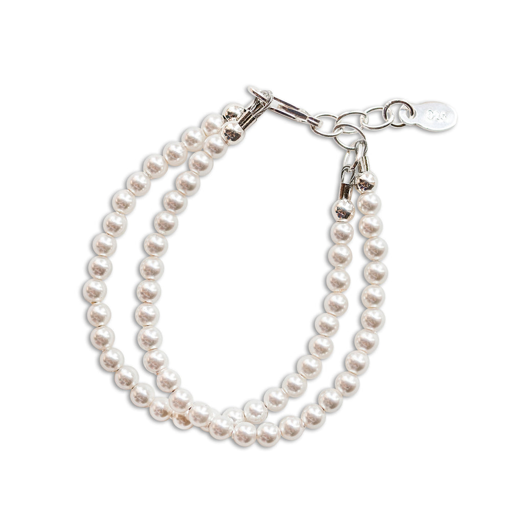 Sterling Silver Double-Strand Pearl Bracelet for Kids and Little Girls