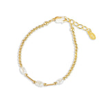 Little Girls 14K Gold-Plated Freshwater Pearl Bracelet for Babies,Toddlers and Kids