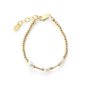 Little Girls 14K Gold-Plated Bracelet with Freshwater Pearls