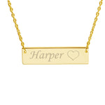 14K Gold-Plated Children's or Women's Bar Necklace
