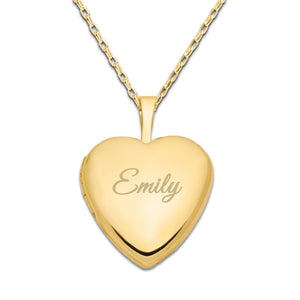 14K Gold-Plated Children's Personalized Heart Locket Necklace