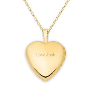 14K Gold-Plated Children's Personalized Heart Locket Necklace