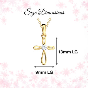 14K Gold-Plated Children's Cross Necklace for Girls - Cherished Moments Jewelry