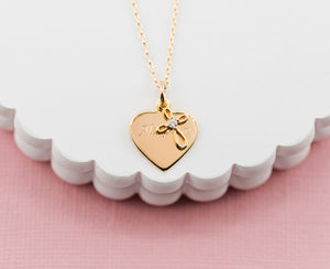 14K Gold-Plated FREE Engraved Heart w/Cross Necklace for Godchild Gift