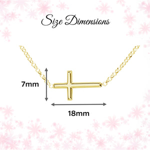 14K Gold-Plated Children's Horizontal Cross Necklace - Cherished Moments Jewelry