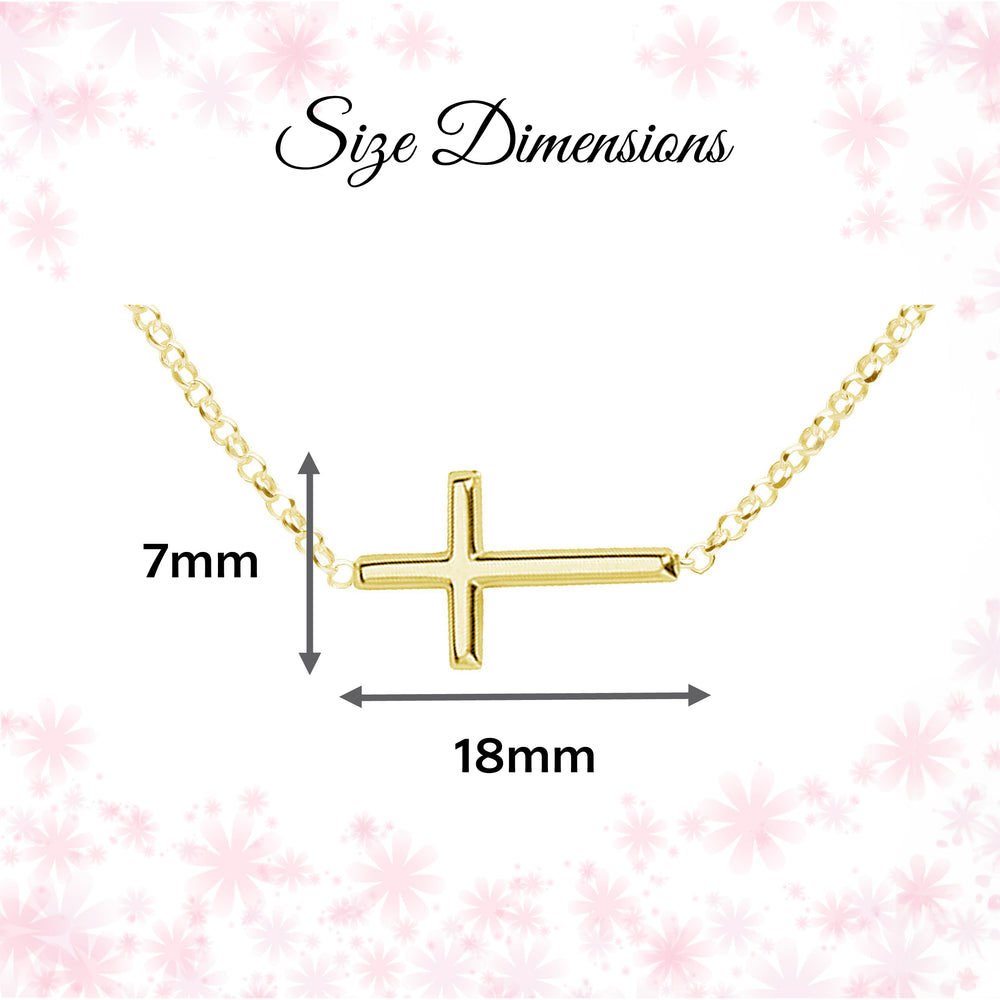 Timeless First Communion Gift For Girls Sideways Cross Necklace