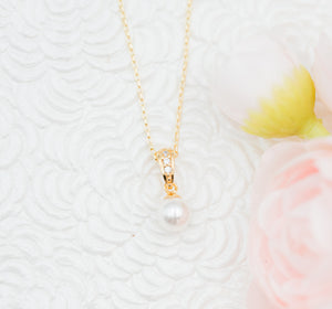 14K Gold-Plated Children's White Pearl Necklace