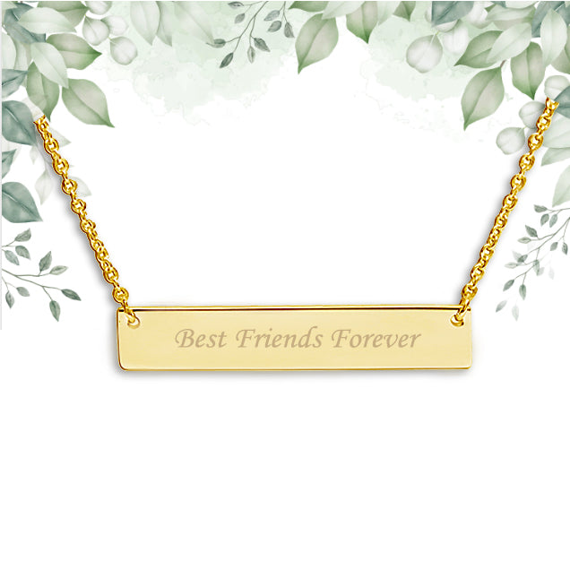 14K Gold-Plated Children's or Women's Bar Necklace