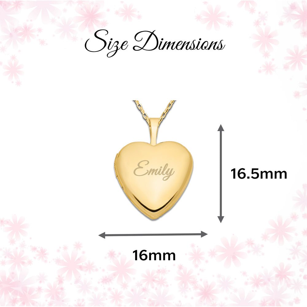 14K Gold-Plated Children's Personalized Heart Locket Necklace