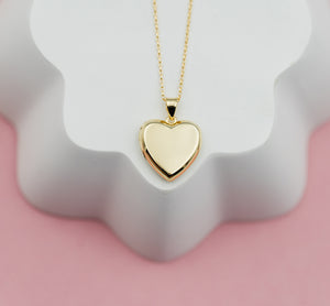 14K Gold-Plated Children's Personalized Heart Locket Necklace