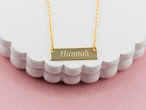 14K Gold-Plated Children's or Women's Bar Necklace