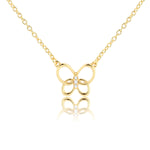 14K Gold-Plated Butterfly Necklace with CZs for Little Girls or Kids