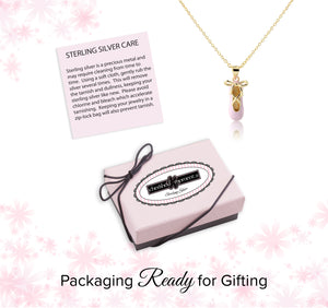 Children's 14K Gold-Plated Pink Ballet Slipper Necklace for Kids and Girls