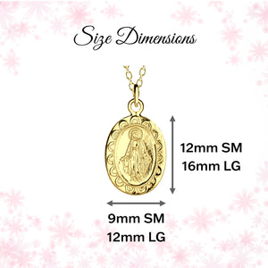 Gold-Plated First Communion Miraculous Medal Necklace