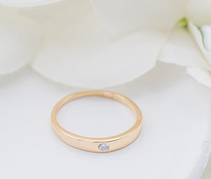 14K Gold-Plated Baby Ring with CZ for Kids