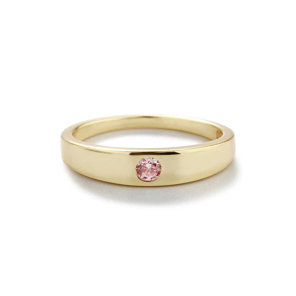 14K Gold-Plated Baby Ring with Pink CZ for Kids - Cherished Moments Jewelry